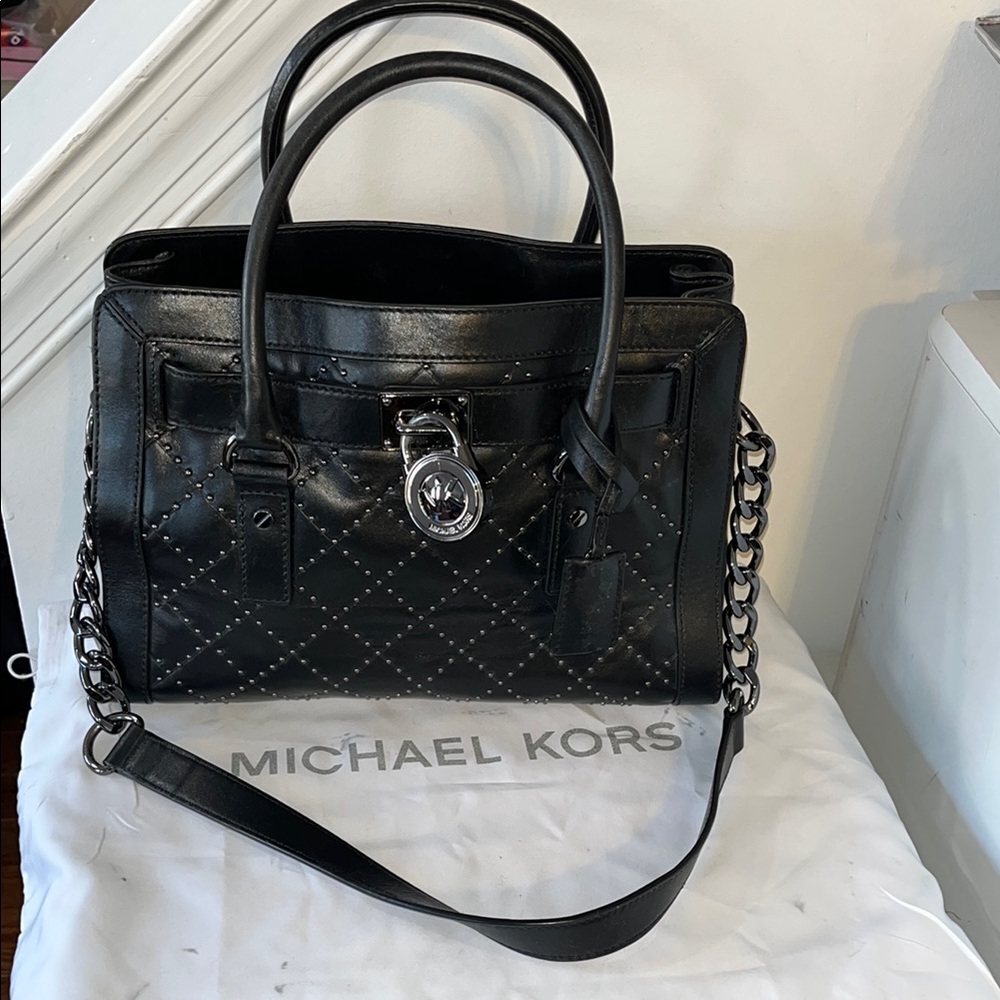 MICHAEL KORS HAMILTON QUILTED LEATHER SATCHEL